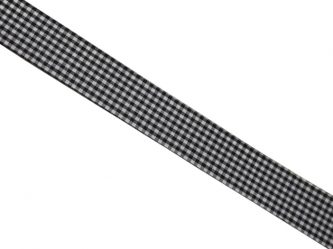 Geschenkband schwarz/weiss kariert 25mm breit geschnitten, 45m